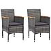 Set da Bistrot 3 pz in Polyrattan e Legno Acacia Grigio - Foto miniatura 2