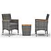 Set da Bistrot 3 pz in Polyrattan e Legno Acacia Grigio - Foto miniatura 1