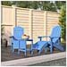 Sedie Giardino Poggiapiedi E Tavolo Adirondack Hdpe Blu Acqua - Foto miniatura 1