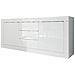 Mobile Multiuso Basic - 2 Ante, 3 Cassetti - Per Sala, Camera, Cucina, Ingresso - Bianco In Truciolare Melaminico, 210 X 43 X 86 Cm - Foto miniatura 3