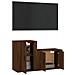 Set Mobili Porta Tv 2 Pz Rovere Marrone In Legno Multistrato - Foto miniatura 3