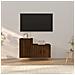 Set Mobili Porta Tv 2 Pz Rovere Marrone In Legno Multistrato - Foto miniatura 1
