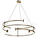 Lampadario Minimal Balance In Metallo Oro 6 Luci E Diffusori Sferici Bianchi - Foto miniatura 1