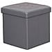Pouf Contenitore Quadrato In Ecopelle Grigio - Foto miniatura 1