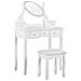 Toeletta Con Specchio E Sgabello Galaxie Bianco - Foto miniatura 6