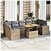 Set Divano Da Giardino 8 Pz Con Cuscini Beige In Polyrattan - Foto miniatura 4