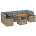 Set Divano Da Giardino 8 Pz Con Cuscini Beige In Polyrattan - Foto miniatura 1