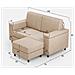 Divano Marrak 2 Posti (due Sedute Da 60cm) + Pouf Misure Esterne L. 148 P. 155 Colore Beige - Foto miniatura 3