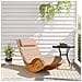 Lettino a Dondolo con Cuscino in Legno Massello di Acacia - Foto miniatura 8