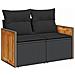 Set Divani Da Giardino 11 Pz Con Cuscini In Polyrattan Nero - Foto miniatura 3