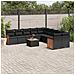 Set Divani Da Giardino 11 Pz Con Cuscini In Polyrattan Nero - Foto miniatura 1