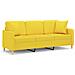 Divano A 3 Posti Con Cuscini Giallo Chiaro 180 Cm In Tessuto - Foto miniatura 2