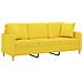 Divano A 3 Posti Con Cuscini Giallo Chiaro 180 Cm In Tessuto - Foto miniatura 3