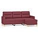 Divano a 3 Posti con Poggiapiedi Rosso Vino 180 cm in Tessuto - Foto miniatura 1