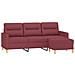 Divano a 3 Posti con Poggiapiedi Rosso Vino 180 cm in Tessuto - Foto miniatura 3