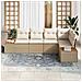 Set da giardino a 5 pezzi con cuscini beige Polyrattan Acacia - Foto miniatura 3