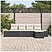 Set di Divani da Giardino da 5 Pezzi con Cuscini Nero Polyrattan - Foto miniatura 3