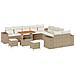 Set Divano da Giardino  13 Pezzi con Cuscini Beige, Set da Pranzo da Giardino  3 Pezzi con Cuscini Beige - Foto miniatura 1