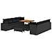 Set Divano da Giardino in 11 Pezzi con Cuscini Rattan Polietilene Nero Acacia,  Set da Pranzo da Giardino in 3 Pezzi con Cuscini Rattan Polietilene Nero Acacia - Foto miniatura 1