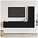 Set di mobili TV da parete 3 pezzi Nero Rovere in legno ingegnerizzato - Foto miniatura 2