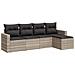 Set Divano da Giardino 5pz con Cuscini Grigio Chiaro Polyrattan - Foto miniatura 1