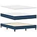 Letto Box Spring con Materasso Blu 140x190 cm Tessuto - Foto miniatura 6