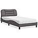 Letto Materasso Grigio 100x200 cm in Similpelle - Foto miniatura 2