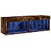 Mobile Porta TV con Luci LED Rovere Fumo 100x30x30 cm - Foto miniatura 1