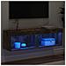 Mobile Porta TV con Luci LED Rovere Fumo 100x30x30 cm - Foto miniatura 4