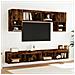 Mobile Porta TV con Luci LED Rovere Fumo 100x30x30 cm - Foto miniatura 5