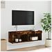 Mobile Porta TV con Luci LED Rovere Fumo 100x30x30 cm - Foto miniatura 6