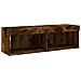 Mobile Porta TV con Luci LED Rovere Fumo 100x30x30 cm - Foto miniatura 9