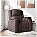Poltrona Reclinabile Marrone Scuro in Tessuto - Foto miniatura 2