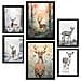 Set Di 6 Stampe Dipinti Decorativi Estetici Raffiguranti Cervi All'asilo Per Il Soggiorno, La Camera Da Letto E La Casa A3 & A4 Cornice Nera - Foto miniatura 1