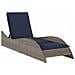 Lettino Prendisole con Cuscino Grigio 60x205x73 cm in Polyrattan - Foto miniatura 1
