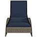 Lettino Prendisole con Cuscino Grigio 60x205x73 cm in Polyrattan - Foto miniatura 4