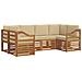 Set divani con cuscino 20 pcs Naturale Legno di Acacia Massello - Foto miniatura 1