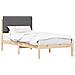 Letto con Testiera Rivestita Marrone e grigio scuro 90 x 200 cm - Foto miniatura 1