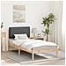 Letto con Testiera Rivestita Marrone e grigio scuro 90 x 200 cm - Foto miniatura 2