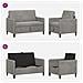 Set di Divani con Storage 2 pz Grigio Chiaro Poliestere - Foto miniatura 8