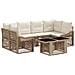 Set Divano da Giardino 7 pz Beige e Bianco Crema polyrattan - Foto miniatura 1