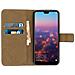 Custodia Huawei P20 Pro In Pelle Portafoglio Sportellino Cover Silicone Nera - Foto miniatura 5