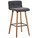 Sgabello Bar LINCOLN in Stoffa Trapuntata e Telaio in Legno di Faggio I Sgabello Alto da Cucina con Seduta 75 cm I Sedia Alta da Bancone con Schienale e Poggiapiedi Grigio Chiaro - Foto miniatura 1