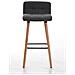 Sgabello Bar LINCOLN in Stoffa Trapuntata e Telaio in Legno di Faggio I Sgabello Alto da Cucina con Seduta 75 cm I Sedia Alta da Bancone con Schienale e Poggiapiedi Grigio Chiaro - Foto miniatura 2