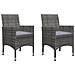 Set da Bistrot 3 pz in Polyrattan e Legno Acacia Grigio - Foto miniatura 2