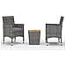 Set da Bistrot 3 pz in Polyrattan e Legno Acacia Grigio - Foto miniatura 1