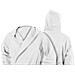 Accappatoio Con Cappuccio In Microfibra Adulto Unisex In Tinta Unita Vari Colori Xxl Bianco - Foto miniatura 5