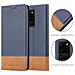 Custodia Compatibile Con Samsung Galaxy S20 Ultra In Blu Scuro Marrone - Coperchio Protettiva Con Chiusura Magnetica, Funzione Stand E Tasca Per Le Carte - Foto miniatura 6