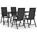 Set Da Pranzo Da Giardino 5 Pz Nero In Polyrattan - Foto miniatura 2