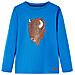 Maglietta Per Bambini A Maniche Lunghe Con Stampa Lupo Blu Cobalto 128 - Foto miniatura 1